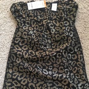 Black and gold leopard dress